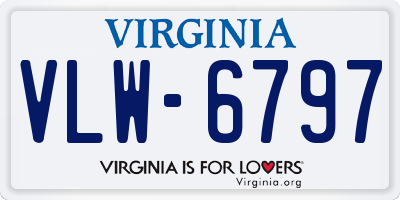 VA license plate VLW6797