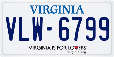 VA license plate VLW6799