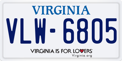 VA license plate VLW6805