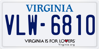 VA license plate VLW6810