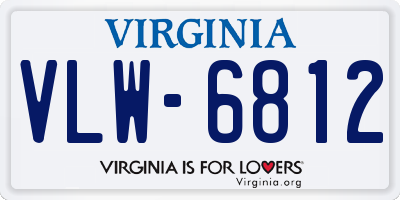 VA license plate VLW6812