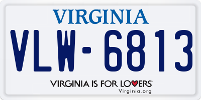 VA license plate VLW6813