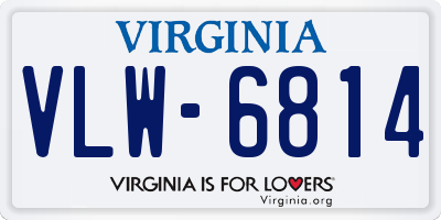 VA license plate VLW6814