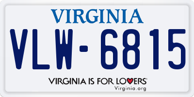 VA license plate VLW6815