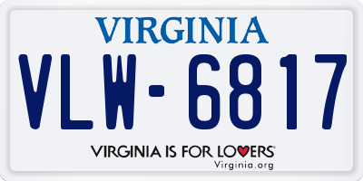 VA license plate VLW6817