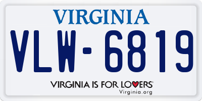 VA license plate VLW6819