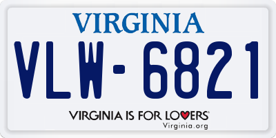 VA license plate VLW6821