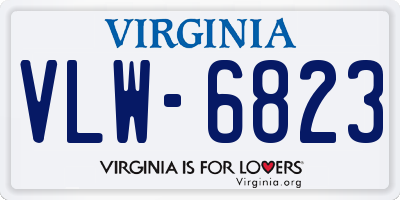 VA license plate VLW6823