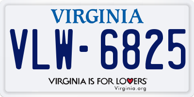 VA license plate VLW6825