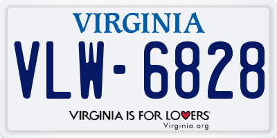 VA license plate VLW6828