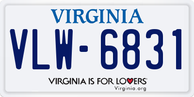 VA license plate VLW6831