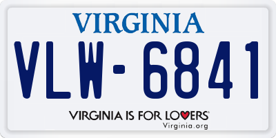 VA license plate VLW6841