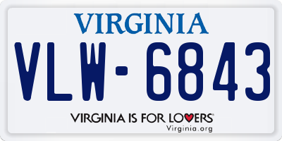 VA license plate VLW6843