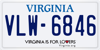 VA license plate VLW6846