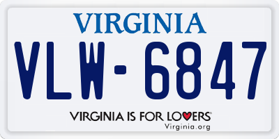 VA license plate VLW6847