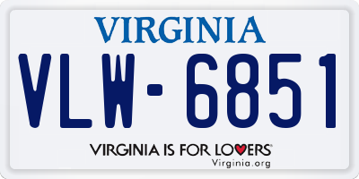 VA license plate VLW6851