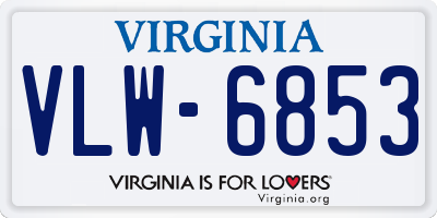 VA license plate VLW6853