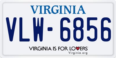 VA license plate VLW6856