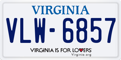 VA license plate VLW6857