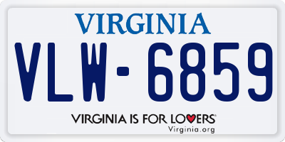 VA license plate VLW6859