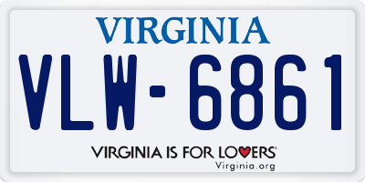 VA license plate VLW6861