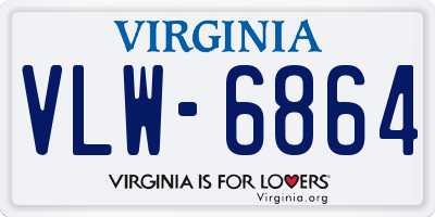 VA license plate VLW6864