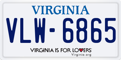 VA license plate VLW6865