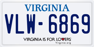 VA license plate VLW6869