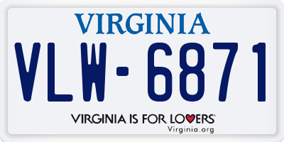 VA license plate VLW6871