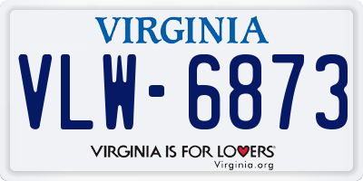 VA license plate VLW6873