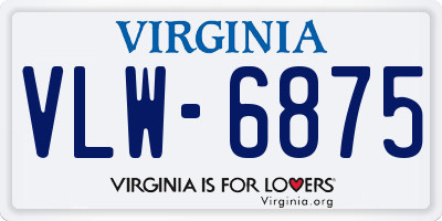 VA license plate VLW6875