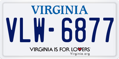 VA license plate VLW6877