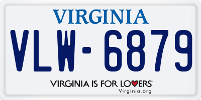 VA license plate VLW6879