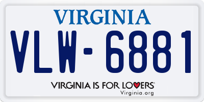 VA license plate VLW6881