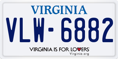 VA license plate VLW6882