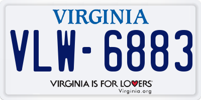 VA license plate VLW6883