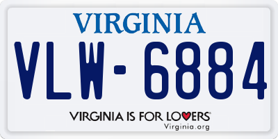 VA license plate VLW6884