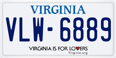 VA license plate VLW6889