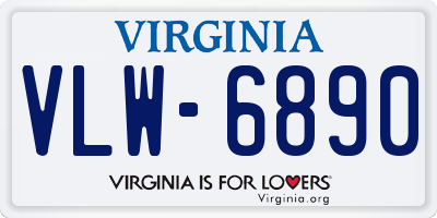 VA license plate VLW6890