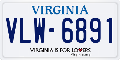 VA license plate VLW6891