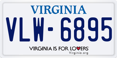 VA license plate VLW6895