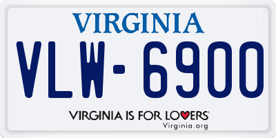 VA license plate VLW6900