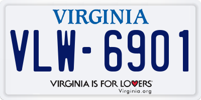 VA license plate VLW6901