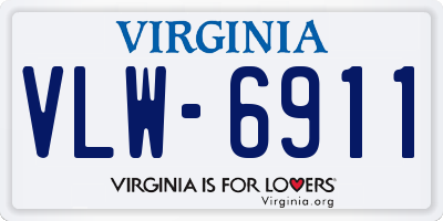 VA license plate VLW6911