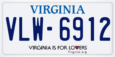 VA license plate VLW6912