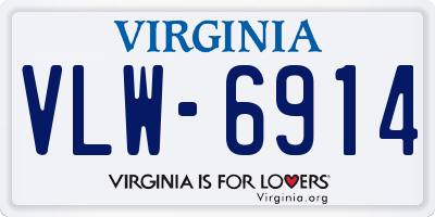 VA license plate VLW6914