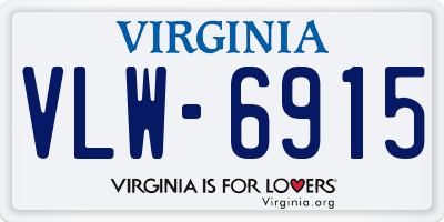 VA license plate VLW6915