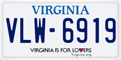 VA license plate VLW6919