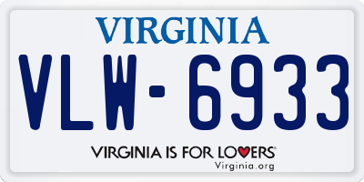 VA license plate VLW6933