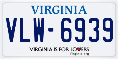 VA license plate VLW6939